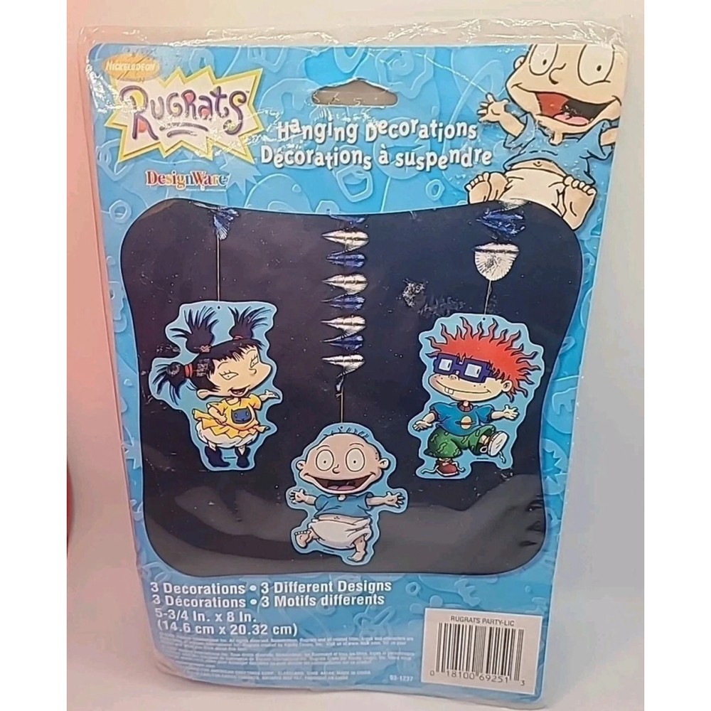 Vintage 2000 Rugrats 3 Hanging Decorations Nickelodeon Tommy Chuckie Kimi New